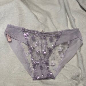 Victoria's Secret Purple Sequin Lace Panties
